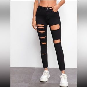 Black ripped jeans